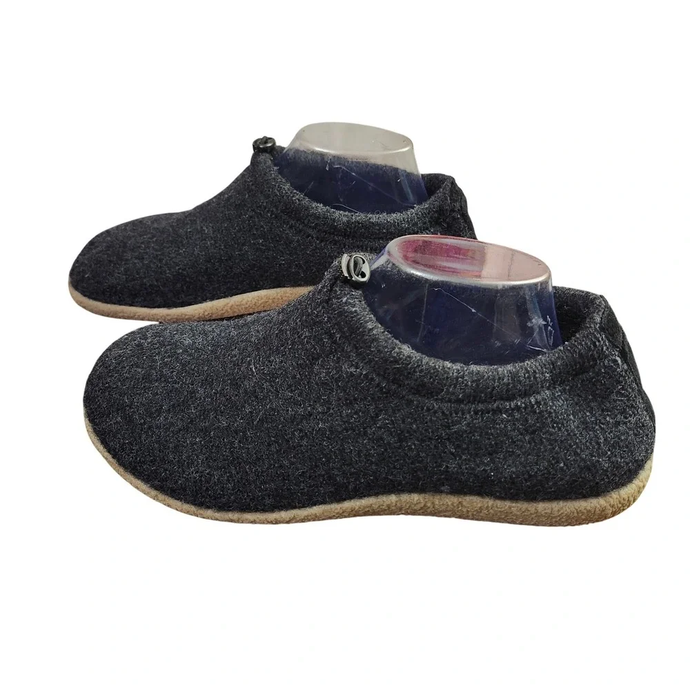 Haflinger Guido Black‎ boiled wool slip-on loafers elastic drawstring M9 L11